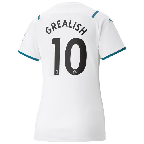 Manchester City Dres Jack Grealish 10 Ženska Gostujući 2021/22 Kratkih Rukava Manchester City Dres Jack Grealish 10 Ženska Gostujući 2021/22 Kratkih Rukava